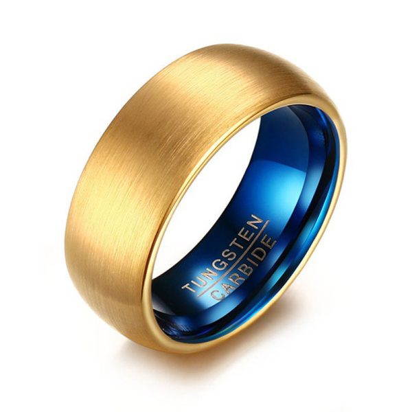 Gold Brushed Tungsten Carbide Ring