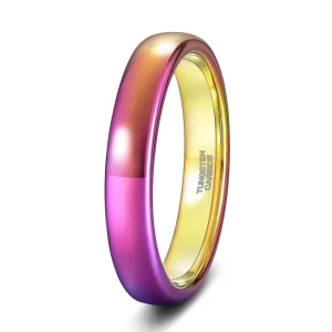 Venus' Lustrous Harmony Polished Color Stackable Tungsten Carbide Ring